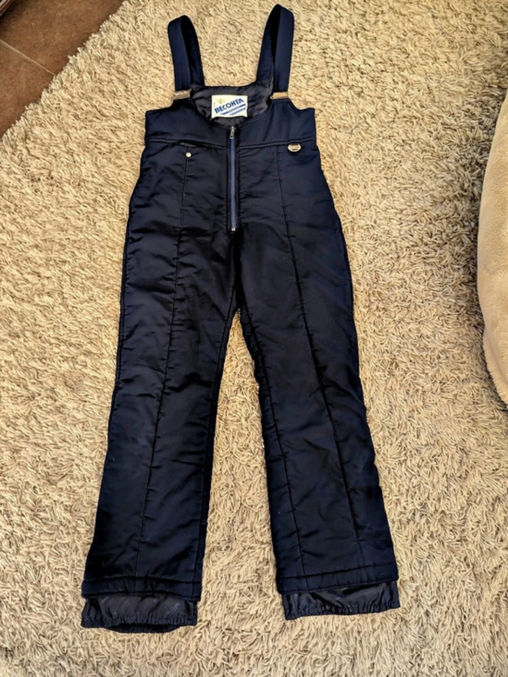 Vintage Beconta Ski Bib Overalls/Snow Pants Navy Size 12